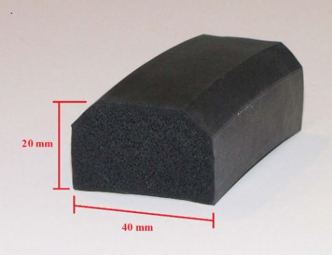 Gasket type Celleprene - 20mm x 40mm