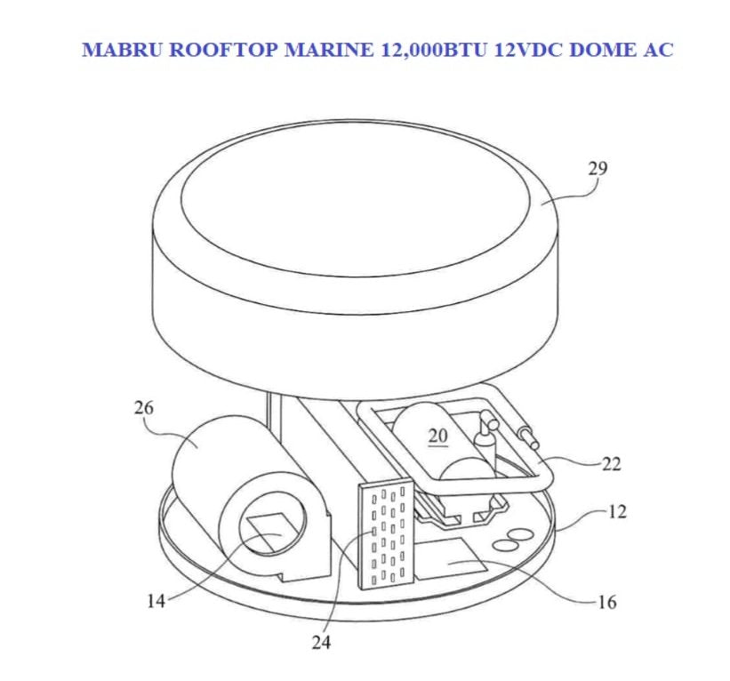Mabru Power Systems (MPS) Marine Radair Air Conditioning / SC 12000 BTU Self Contained Unit - 12v DC