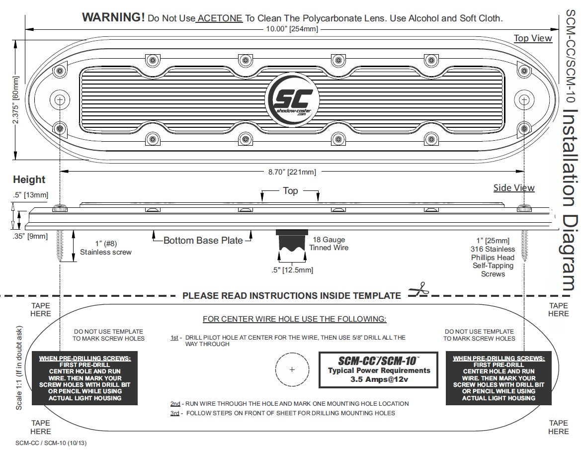 Shadow Caster SCM10 Underwater LED Light Aqua Green