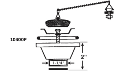 Scandvik - Satin and Mirror Finished Stainless Steel Sinks, DRAIN ASSEMBLIES AND ADAPTERS , Part No 10300P