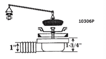 Scandvik - Satin and Mirror Finished Stainless Steel Sinks, DRAIN ASSEMBLIES AND ADAPTERS , Part No 10306P