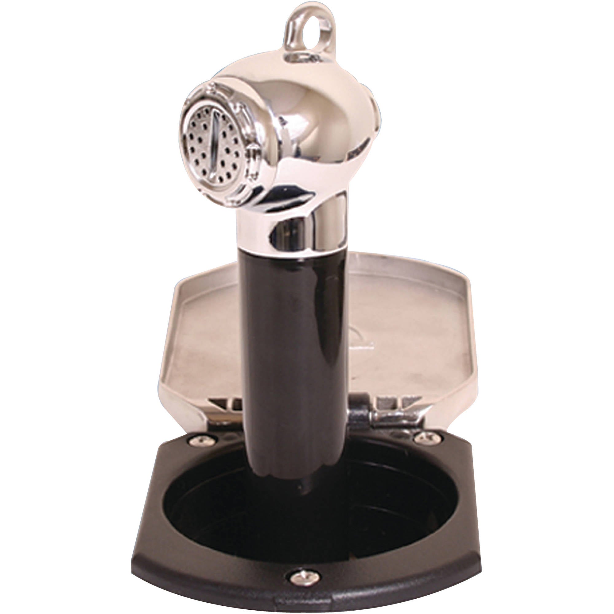 Scandvik - 316 Stainless Steel Recessed Shower, Part No. 12124 - Black