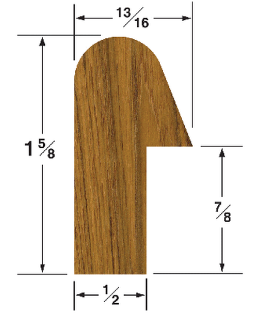 Whitecap - Teak Molding and Trim All Molding Sold in 5-Foot Lengths Only , Part No. 60831