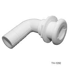 TH Marine - 90° White Thru Hull Fitting, Part No. TH-1292-B - 1-1/8