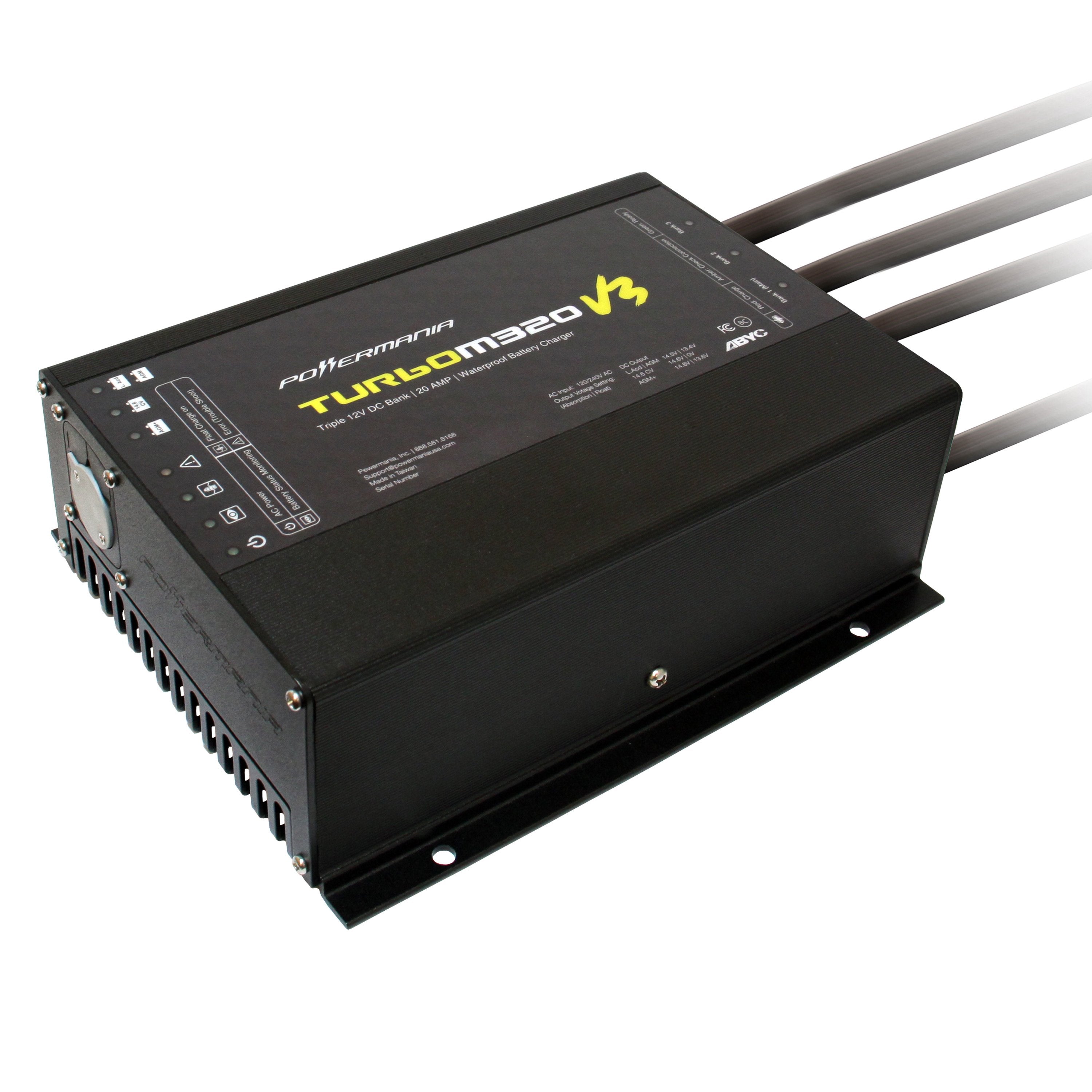 Powermania - Turbo MV3 Series Waterproof Battery Chargers, Part No. M212V3