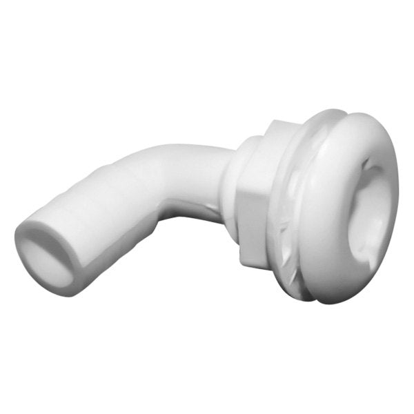 TH Marine - 90° Angled White Elbow Thru-Hull Fitting, Part No. TH-7592-DP - Hose I.D.