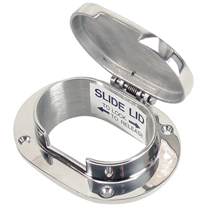 Whitecap - Hinged Rope Deck Pipe Stainless Steel or Chrome Brass, Part No. 6008H