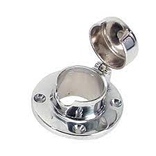 Whitecap - Hinged Rope Deck Pipe Stainless Steel or Chrome Brass, Part No. S-112