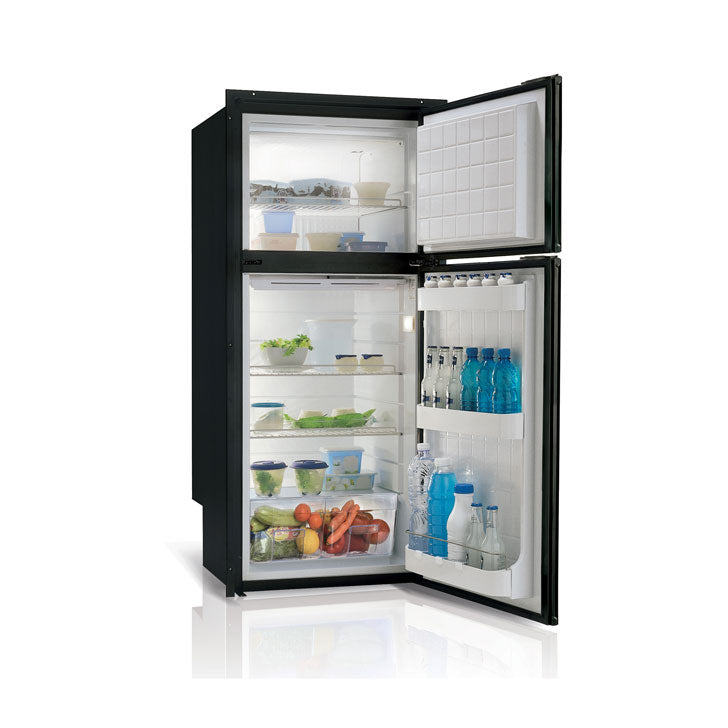 Vitrifrigo DP2600IBD3-F-1 - Front-Loading, Double Door Black Refrigerator w/Freezer Flush Flange (Internal Cooling Unit) - DC ONLY