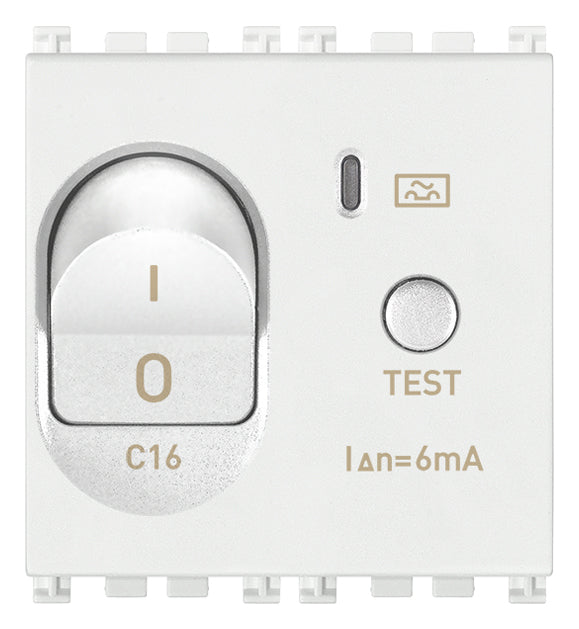 Arke White: 1P+N, C16, RCBO, 120-230V