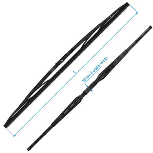 W Series Wiper Blade, Black Stainless Steel, 40