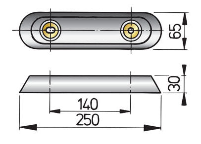 Vetus ALU25C - Hull anode alu model 