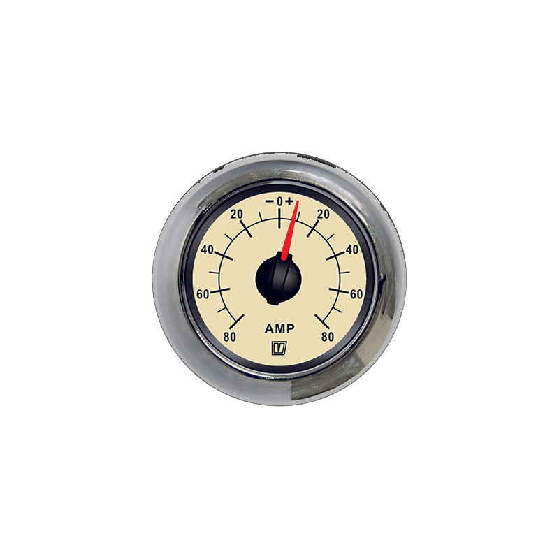 Vetus AMP080N - Amp meter 80 Amp Cream 12/24 V, 52mm