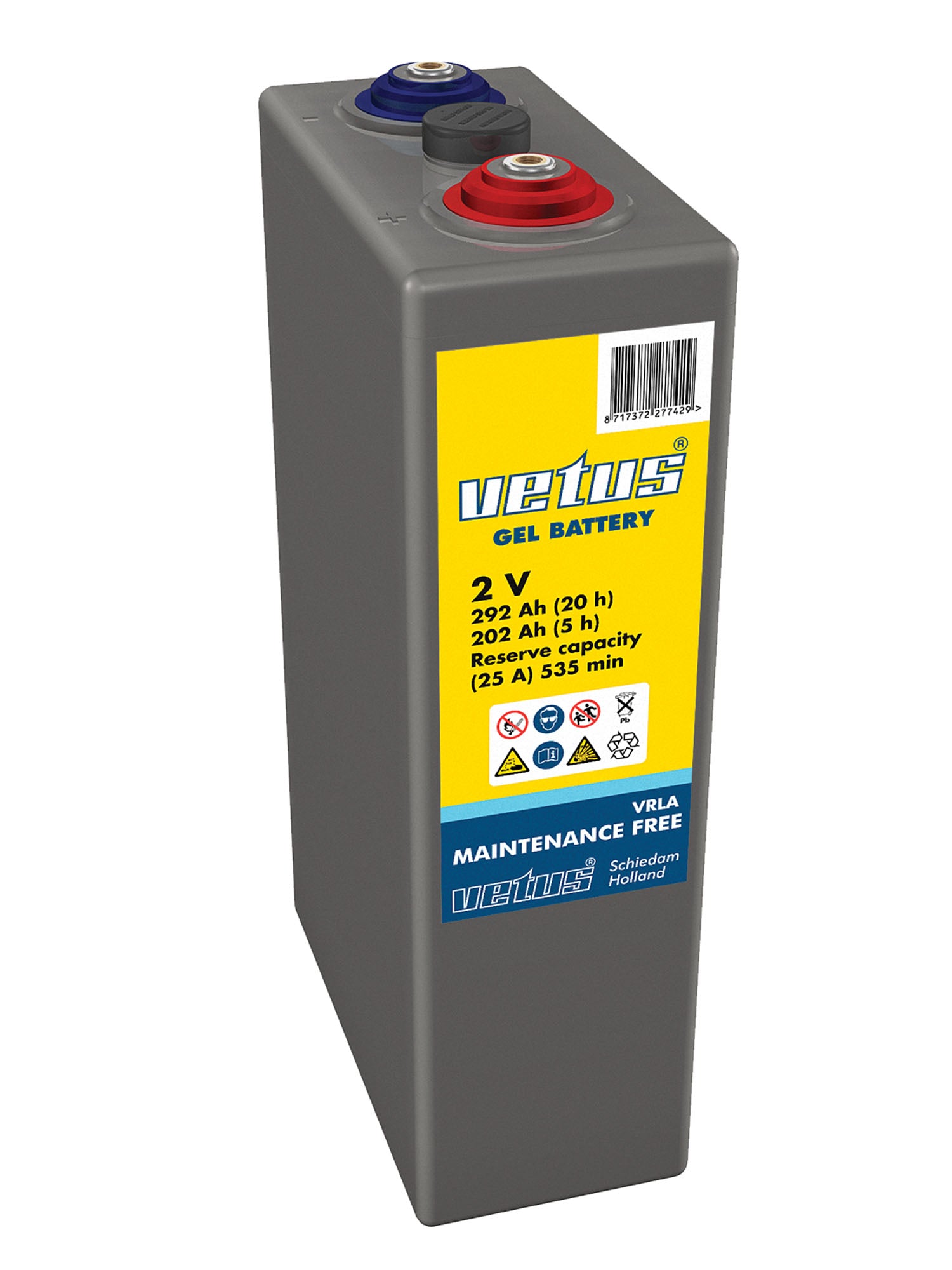 Vetus BAT2V292 - Gel 2 Volt cell battery, 292 Ah