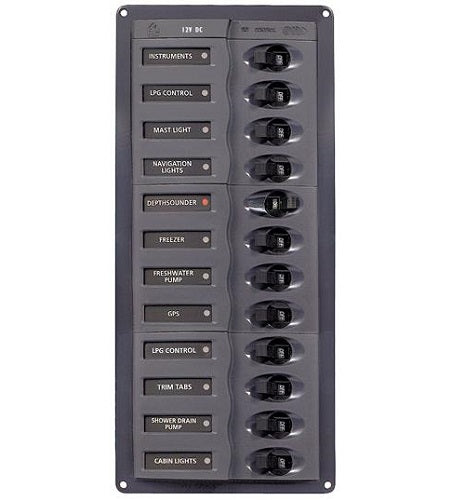 BEP 902NMV 12 Way DC Circuit Breaker Panel Vertical