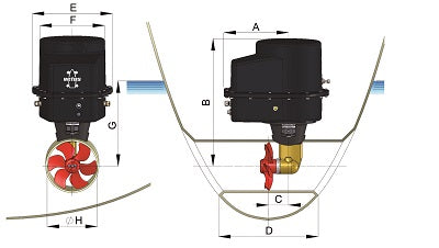 Vetus BOW1252DI - Bow thruster 125kgf 12V D250mm ignition protected