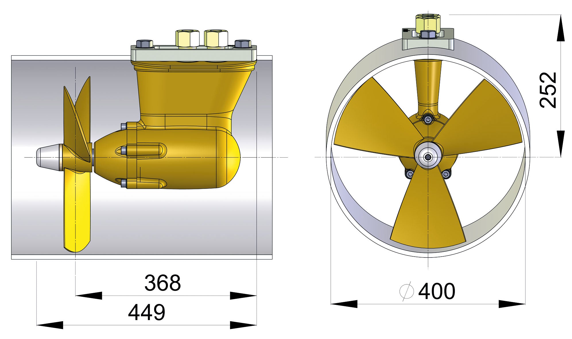 Vetus BOW550HM - Bow-thruster 550kgf hydraulic