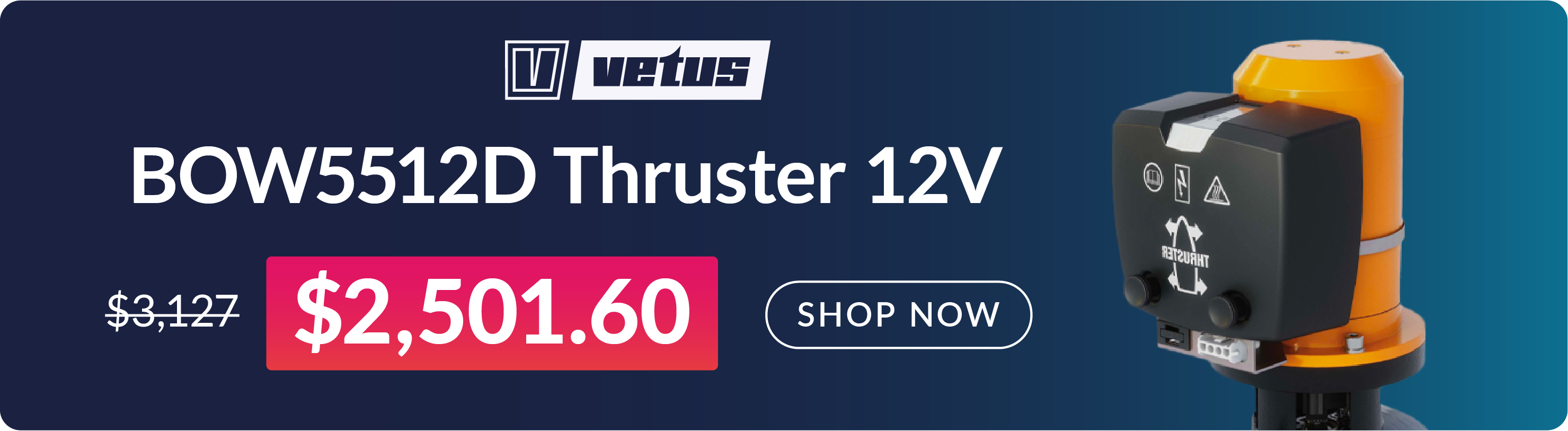 Vetus BOW5512D - Bow thruster 55kgf 12V D150mm
