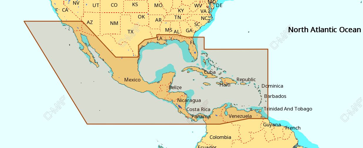 C-MAP NA-M027 Max Wide microSD Central America and Caribbean