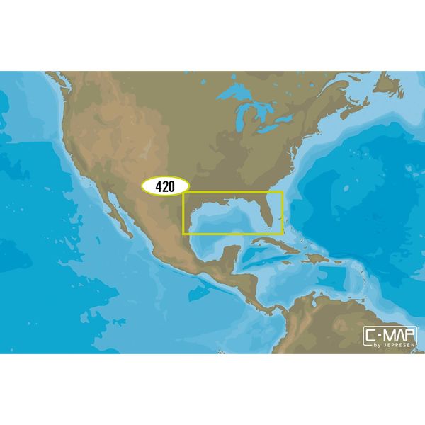 C-MAP NA-M420 Max Wide C-Card Gulf of Mexico Bathymetric