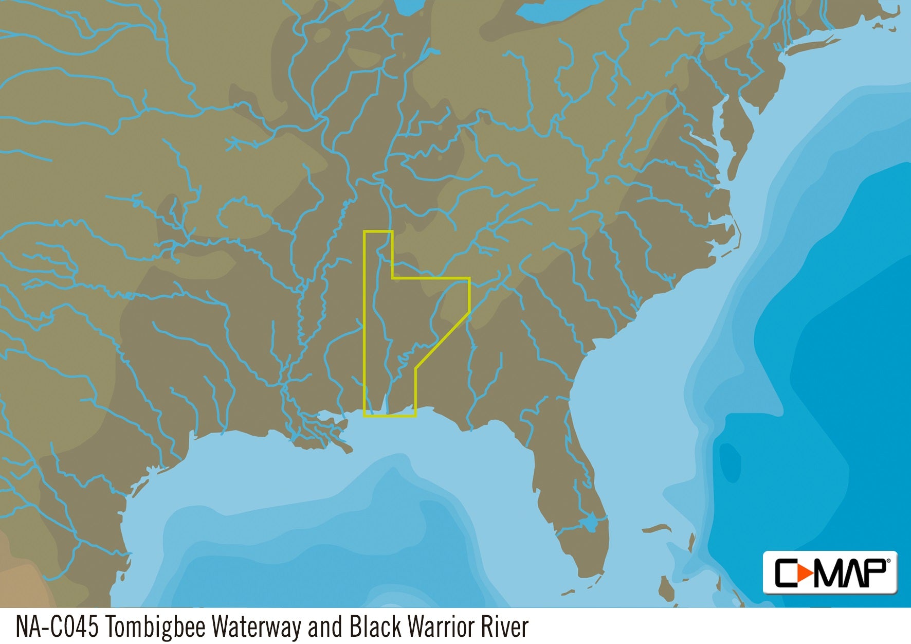 C-MAP NA-C045 Black Warrior & Lower Tom Bigbee River