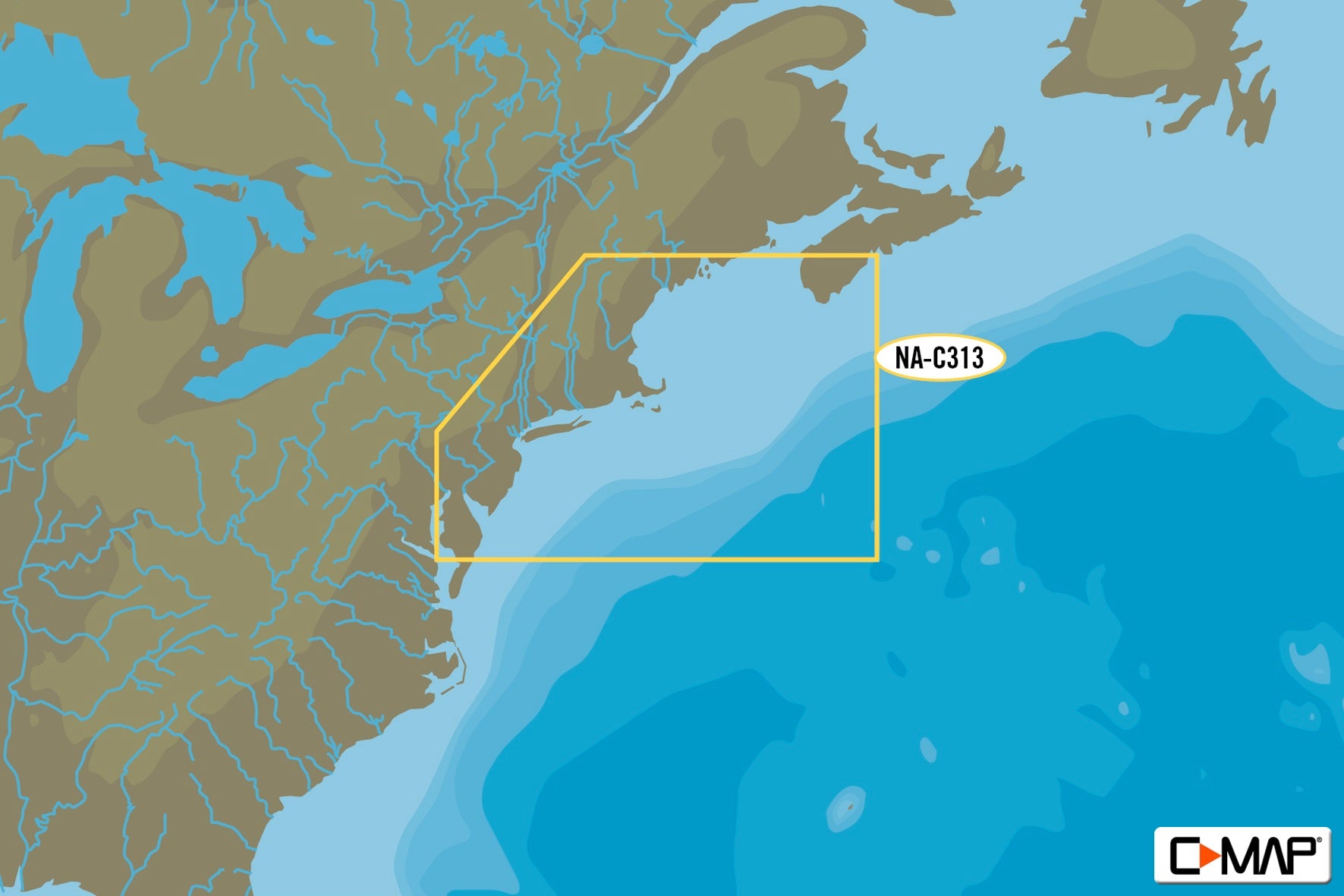 C-MAP NA-C313 Muscongus Bay To Cape May Bathymetric