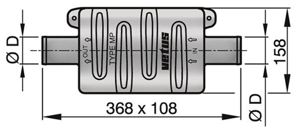 Vetus DEMPMP60 - VETUS plastic muffler type MP60