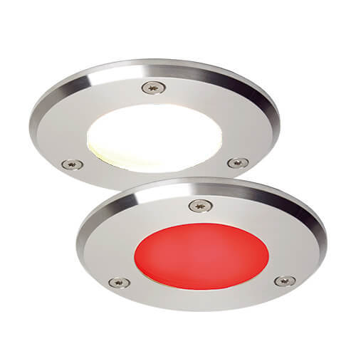 Emden-Medium LED, Stainless Steel, Warm White/Red