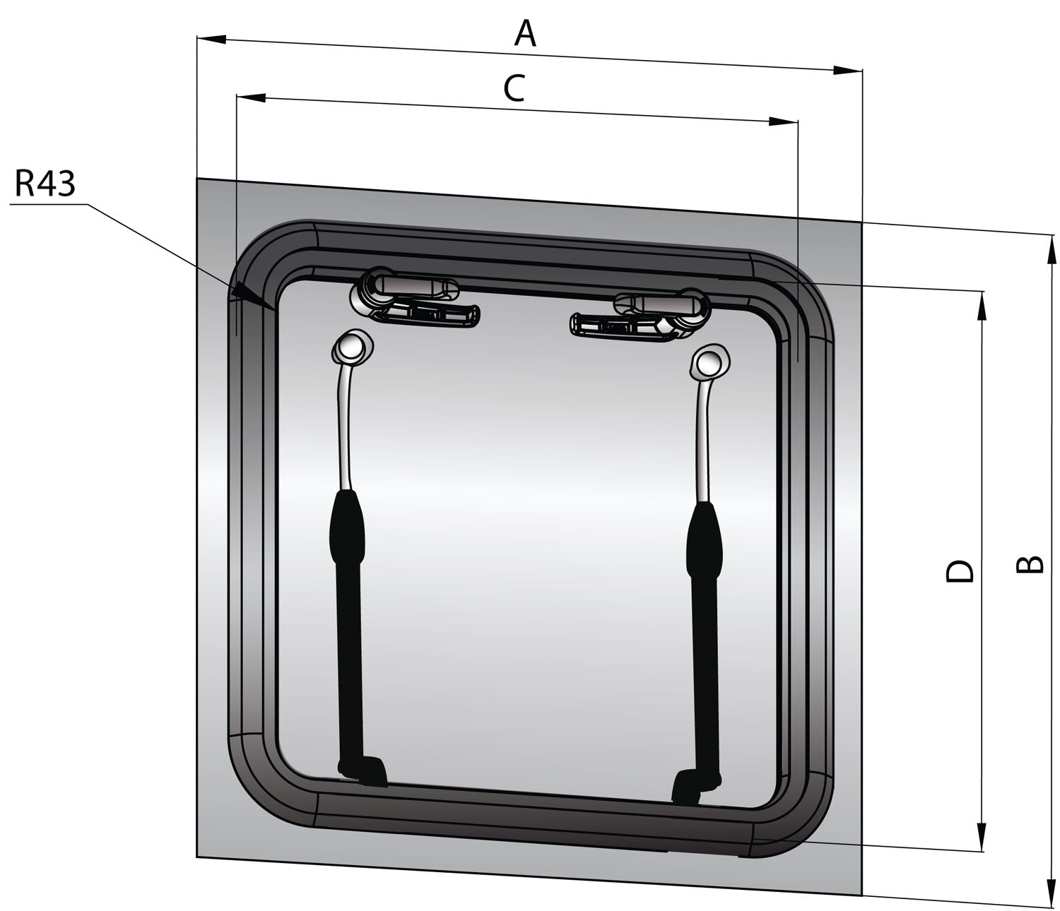 Vetus FGH6363 - Flush deck hatch 627x627