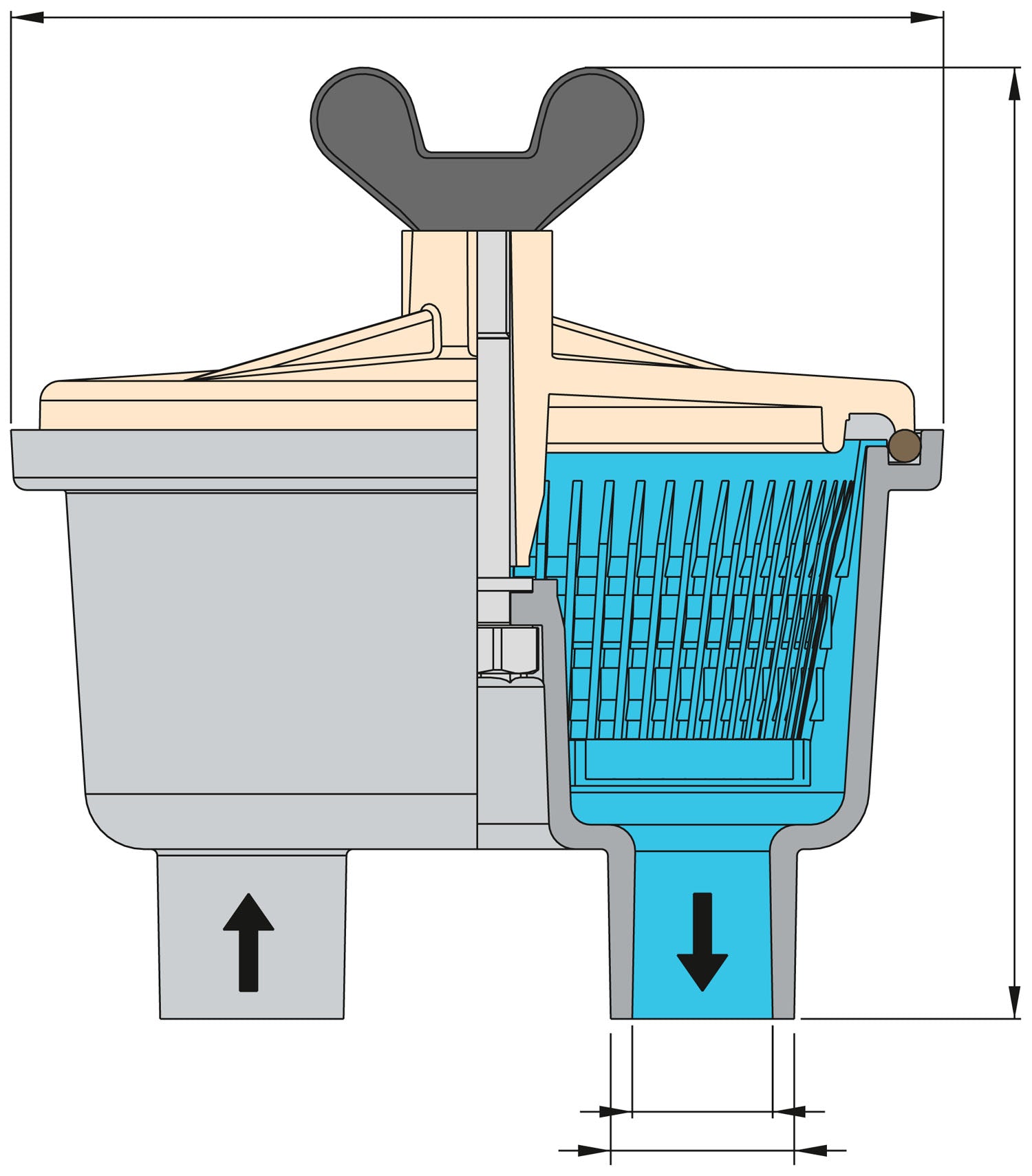 Vetus FILTER150 - Strainer type 150 hose connection D 28,5