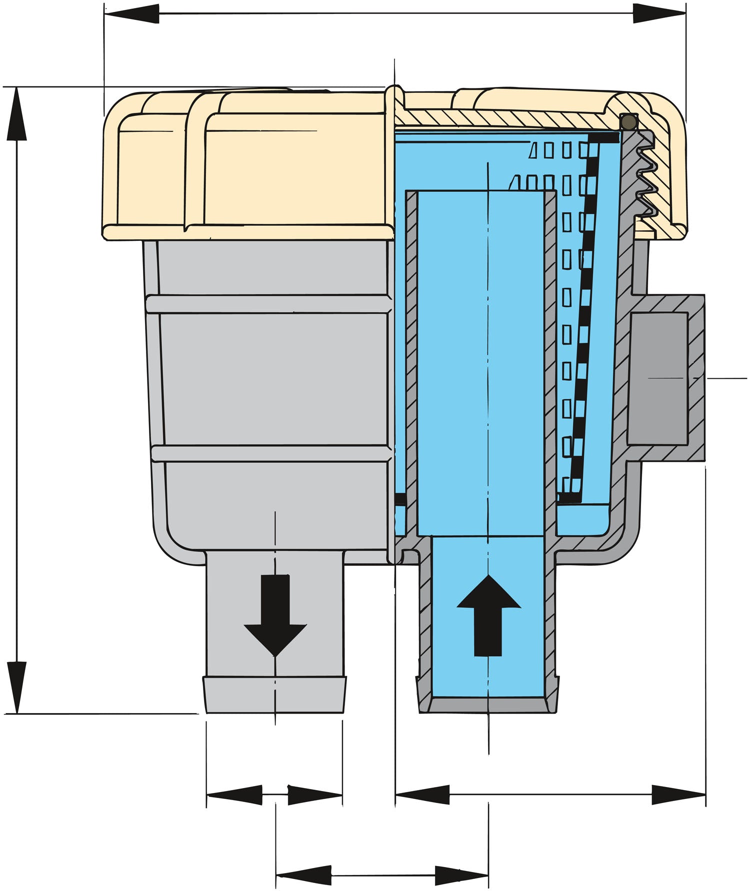 Vetus FTR14016 - Water strainer type 140, 16 mm