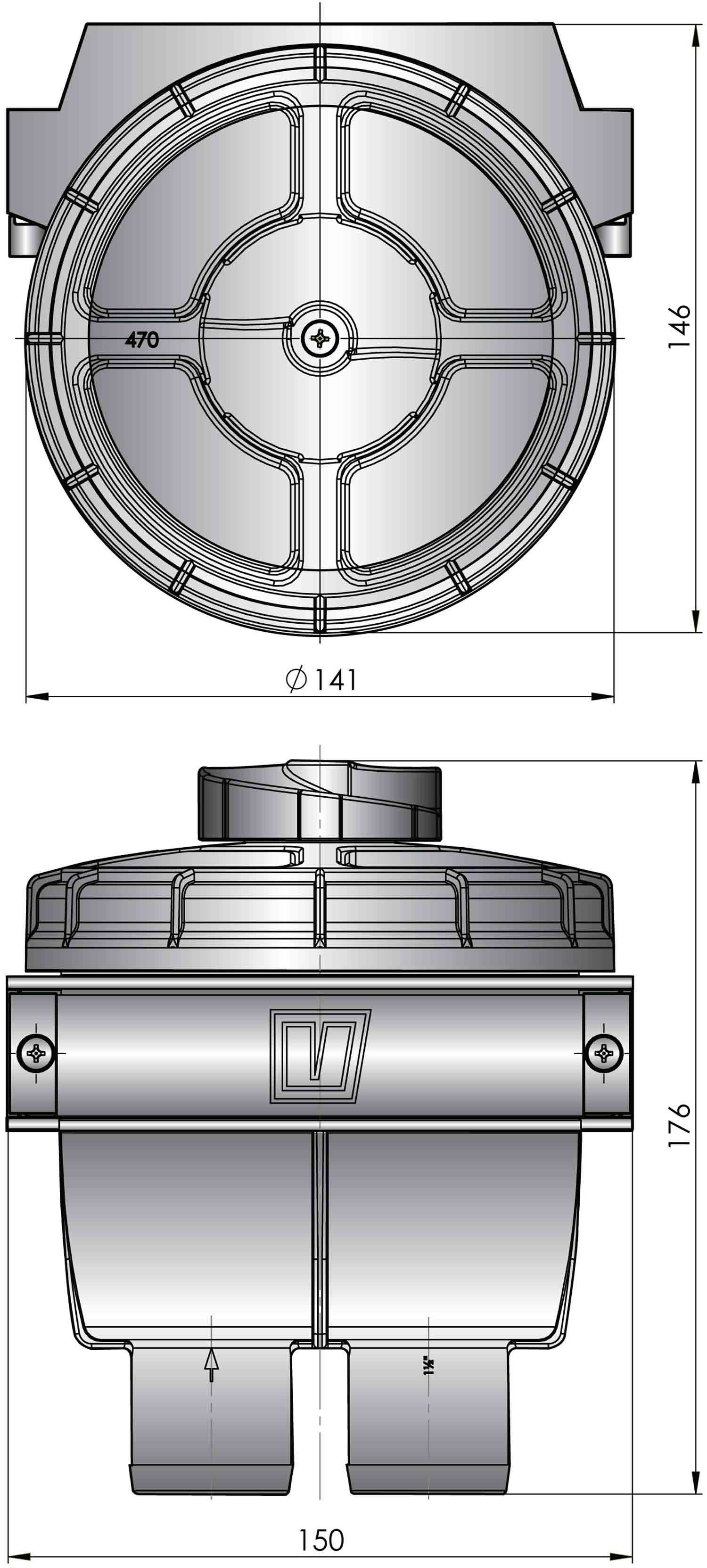 Vetus FTR47038 - Water strainer type 470, D=38,1mm