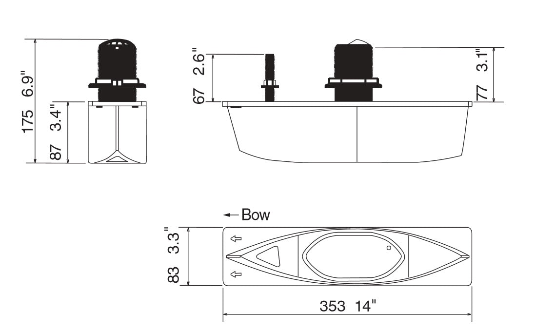 Furuno 165T-B54 Thru-Hull With Motion Sensor and Block