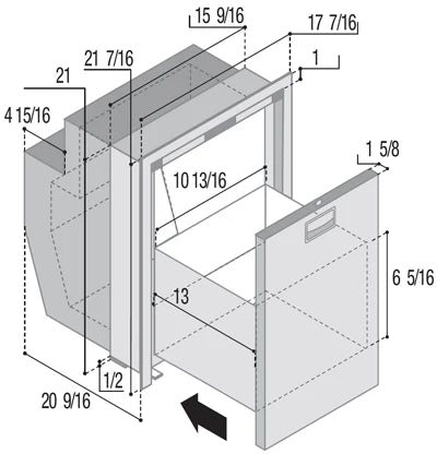 Vitrifrigo DW51IXD4X-1 - Stainless Steel Drawer Refrigerator w/freezer compartment (Internal Cooling Unit) OCX2 Model