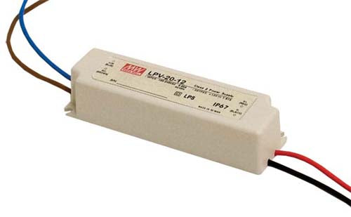 LED Converter:  90-264VAC to 24VDC, 20W