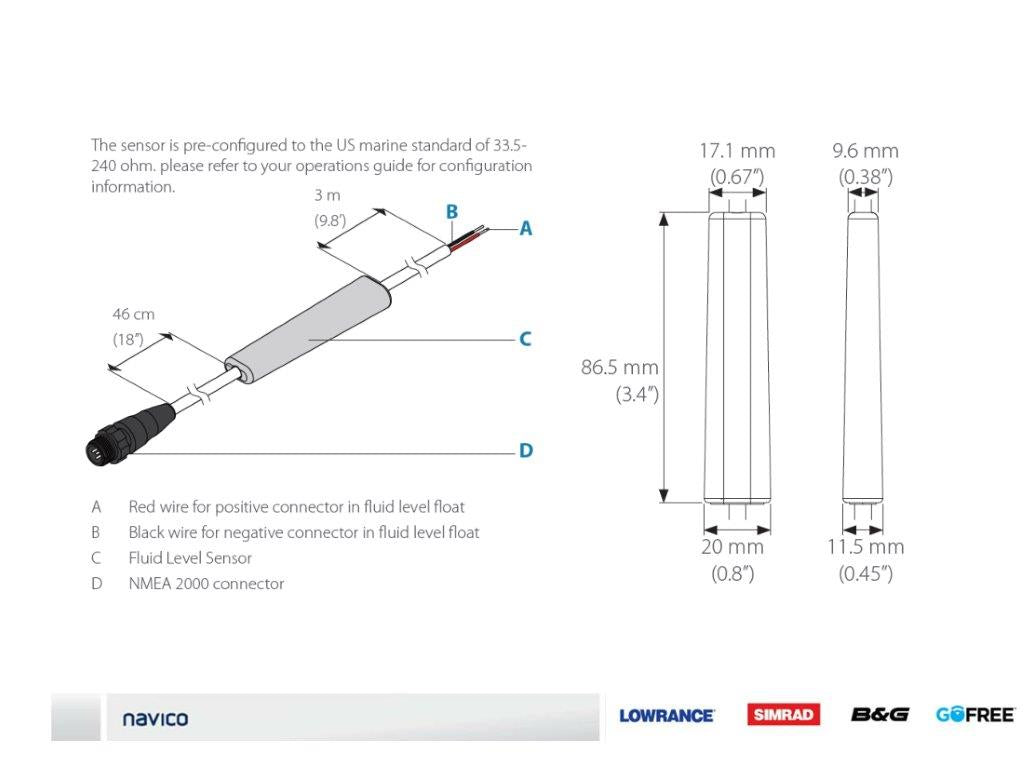 Lowrance Fluid Level Sender NMEA 2000