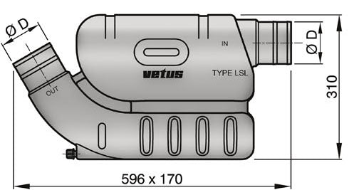 Vetus LSL60 - Plastic waterlock LSL60