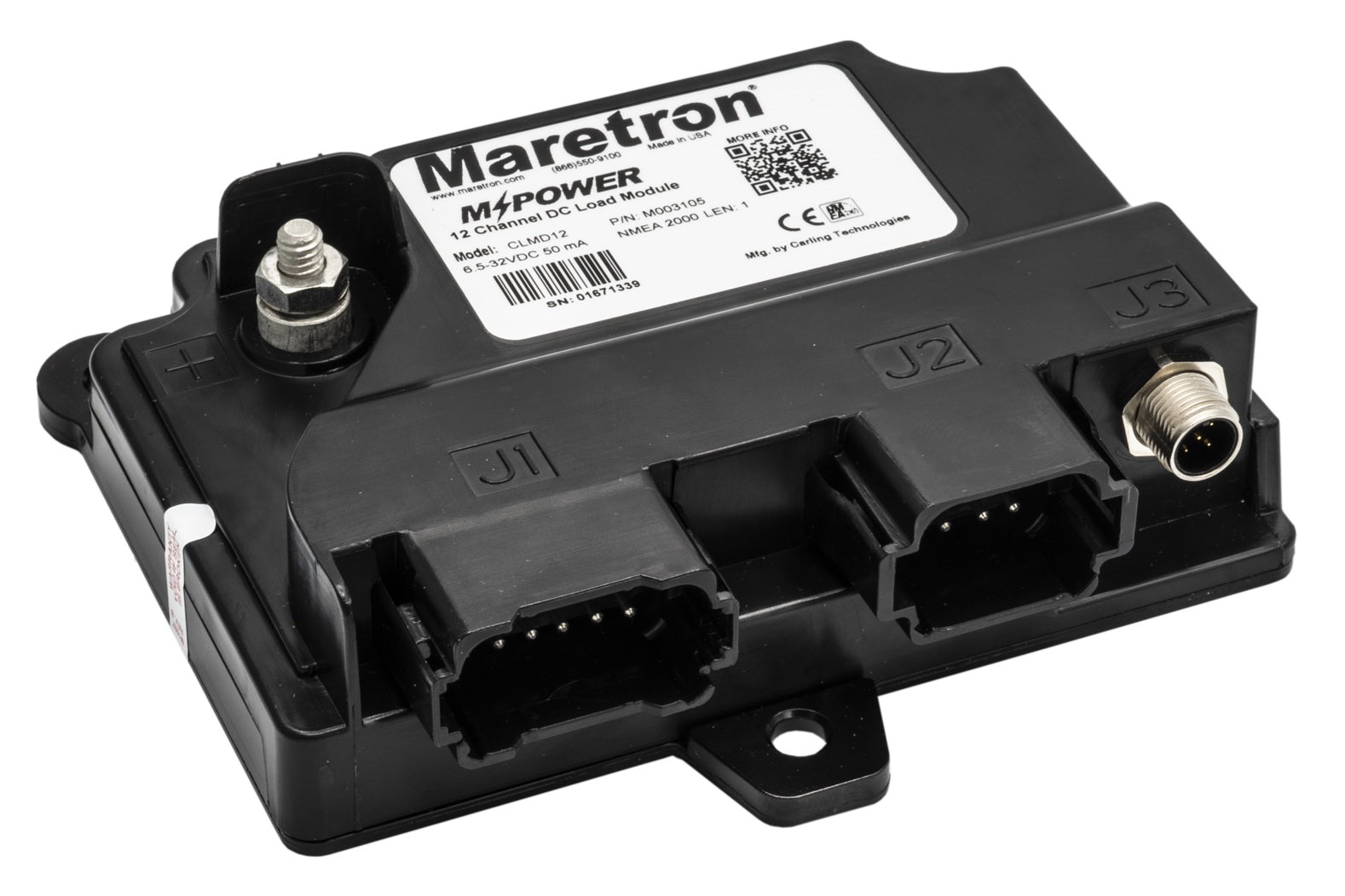 Maretron M-Power CLMD12R DC Load Module 12-Channel N2K With j1 and J2 Connectors