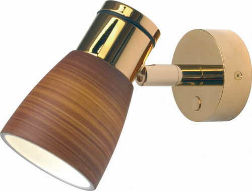 Munich, Gold with Brown Glass Shade