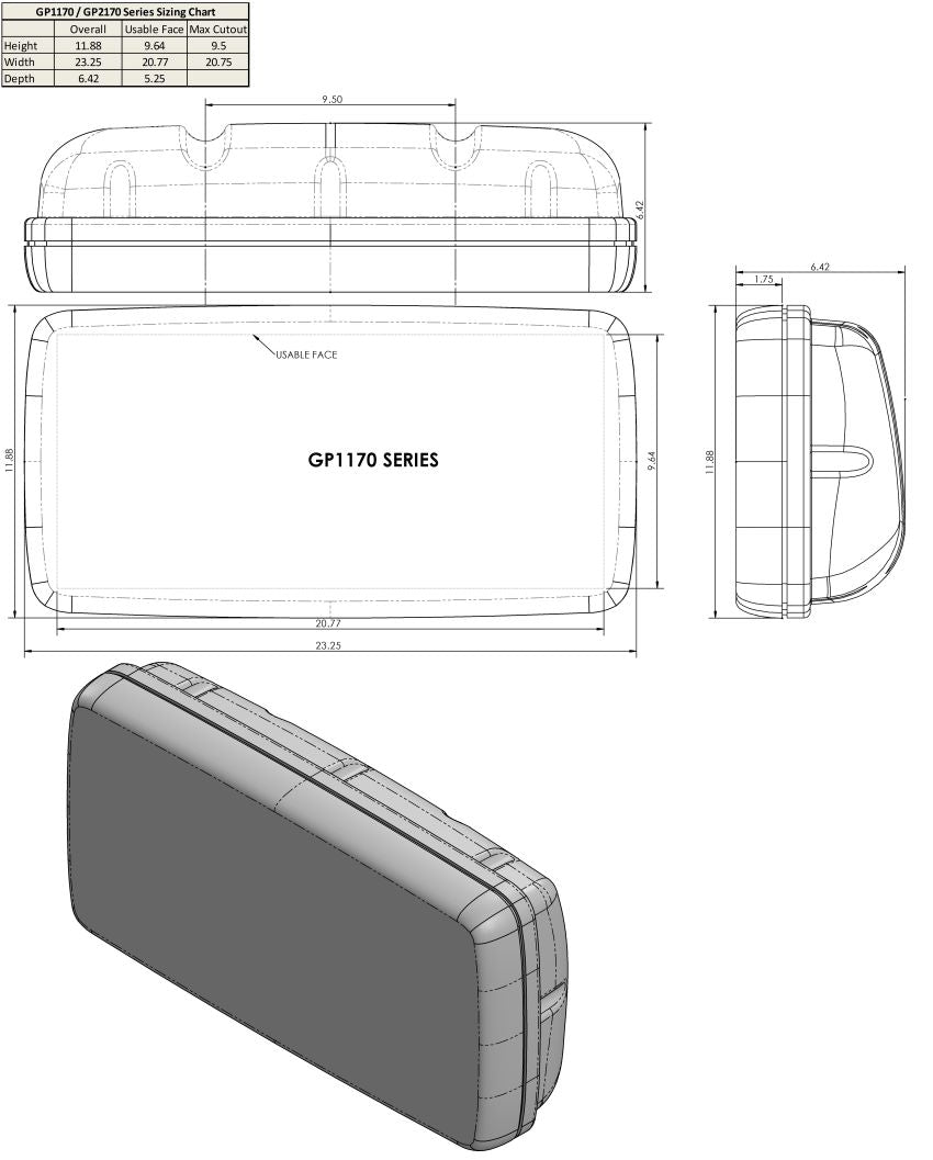 Navpod GP1170-14 SystemPod for Raymarine 95/97/98 & AXIOM