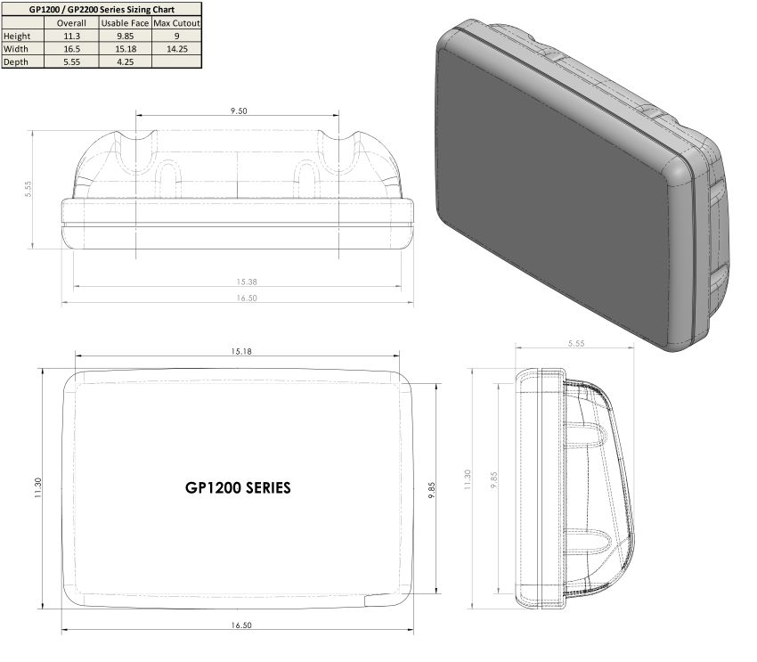 Navpod GP1202 SailPod for Simrad NSS12 evo2