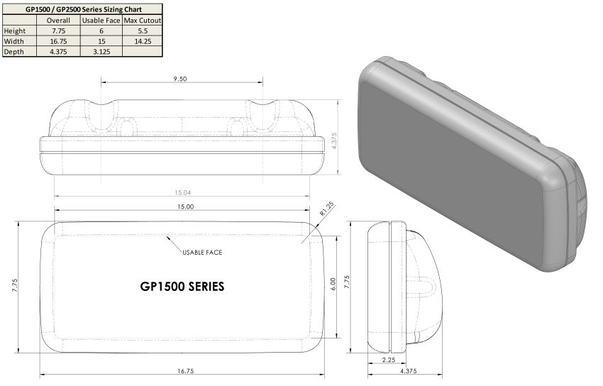 Navpod GP1500-41 SystemPod for Furuno GP1871 F 7in GPS