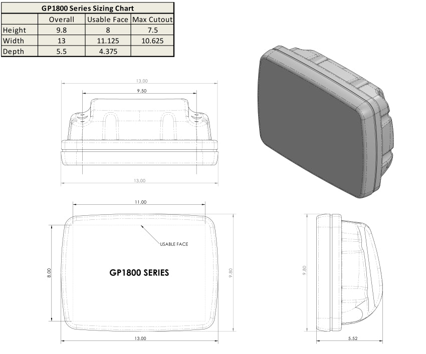 Navpod GP1800-10 SailPod for Garmin GPSMAP 8410/8610