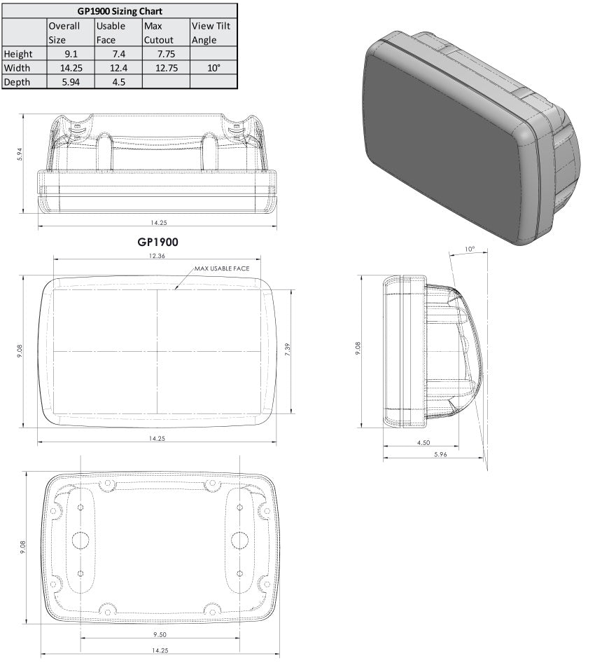 Navpod GP1900-09 SailPod for Raymarine c95/97/e95/97