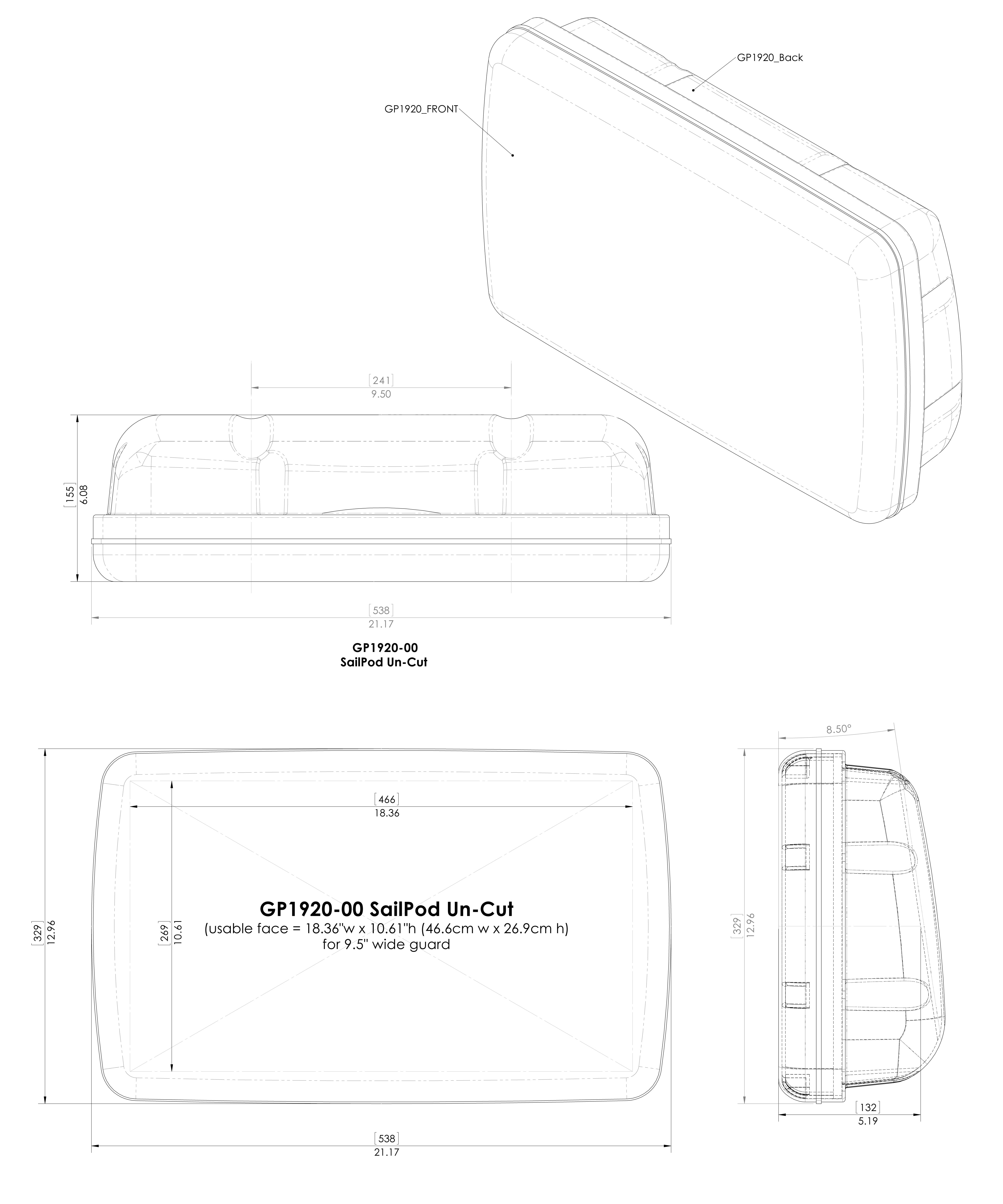 Navpod GP1920-07 SailPod for Fuuno NavNet TZtouch2