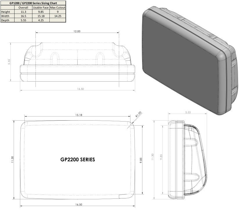 NAVPOD GP2200-16 SailPod for Garmin GPSMAP 1242/1222