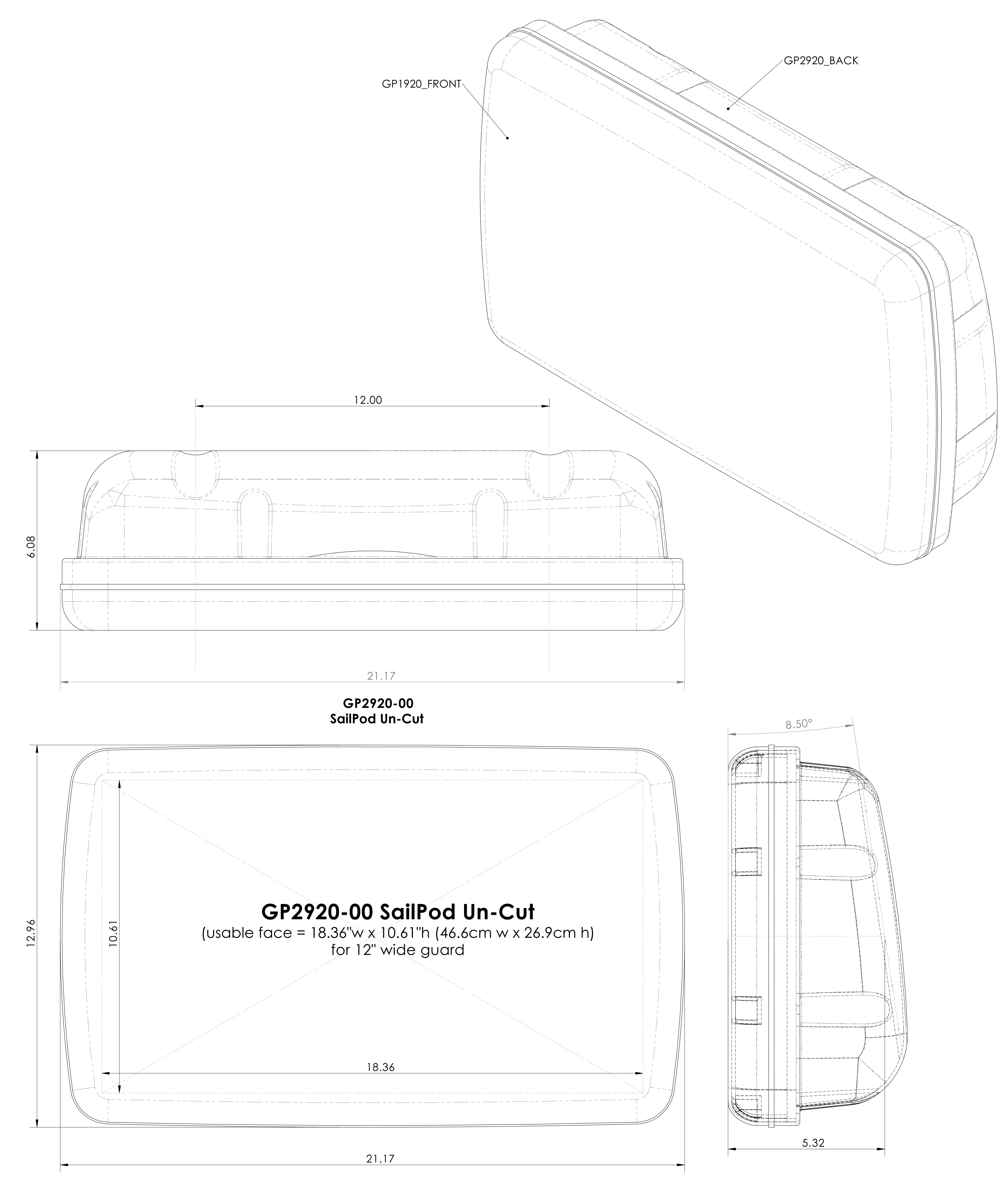 NAVPOD GP2920-02 SailPod for Raymarine e165