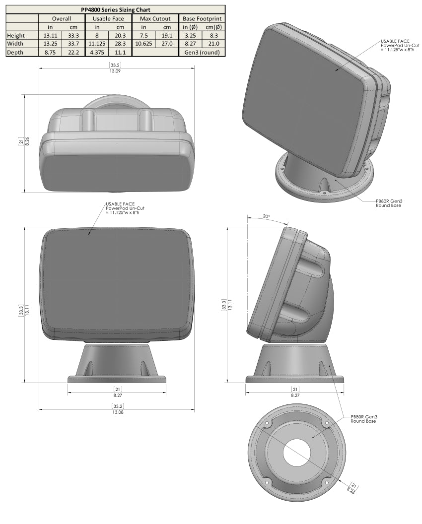 Navpod PP4800-10 PowerPod for Garmin GPSMAP 8410/8610