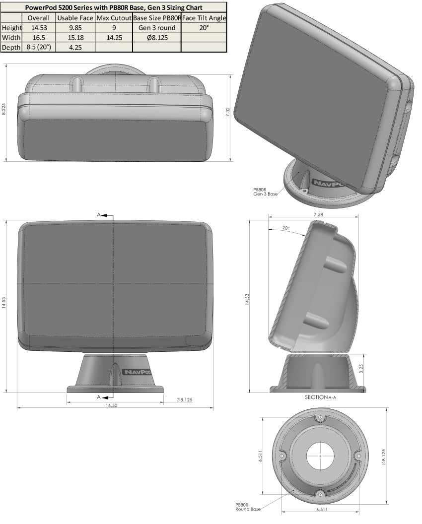 Navpod PP5201 Powerpod for Garmin 1020/1040