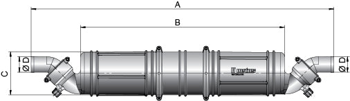 Vetus NLP350 - Waterlock / muffler 3 chambers, connection Ø50mm